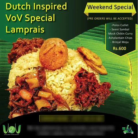 VoV Vegan Restaurant social post: Dutch-inspired lamprais